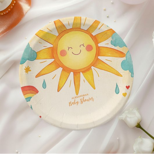 Zonneschijn Genderneutraal Boho Sun Papieren Bordje