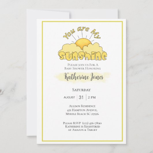 Zonneschijn Geslacht Neutraal Schattige Zon Baby s Kaart (Voorkant)