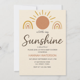 Zonneschijn Geslacht Neutrale Boho Zon Baby Shower Kaart