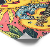 Zonneschijn Gitaar spelend Poster (Hoek)