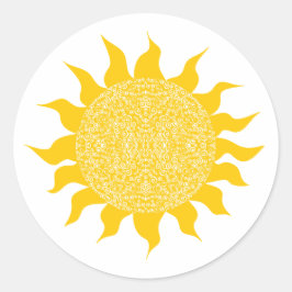 Zonneschijn Heldere Gele Zon Ronde Sticker