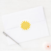 Zonneschijn Heldere Gele Zon Ronde Sticker (Envelop)