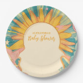 Zonneschijn hier komt het Baby shower van de Zoon Papieren Bordje (Voorkant)