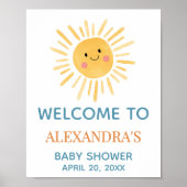 Zonneschijn hier komt het welkomstbord van de zoon poster (Voorkant)