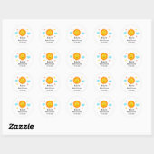 Zonneschijn hier komt het zon Baby shower Ronde Sticker (Vel)