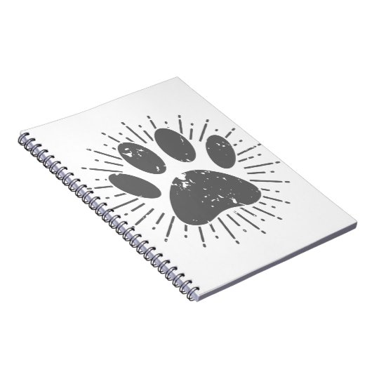 Zonneschijn Hondenpootafdruk Met Afgeplatte Afwerk Notitieboek (Rechterzijde)