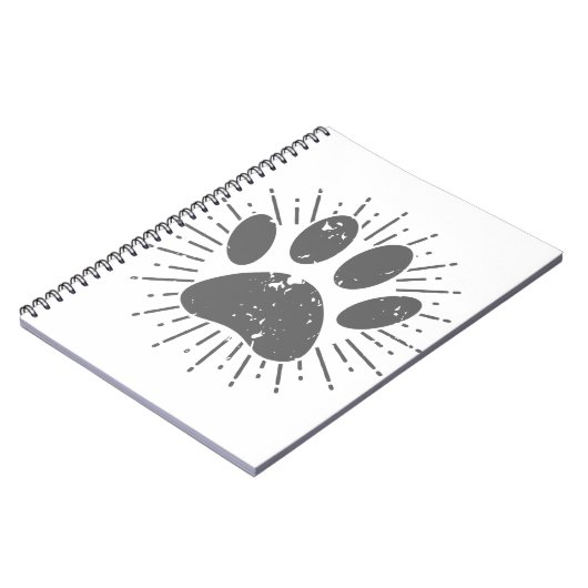 Zonneschijn Hondenpootafdruk Met Afgeplatte Afwerk Notitieboek (Linkerzijde)