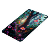 Zonneschijn in een grillig sprookjesbos magneet (Linkerzijde)