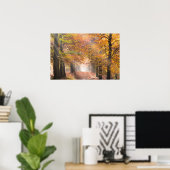 Zonneschijn in een herfstbos poster (Thuiskantoor)