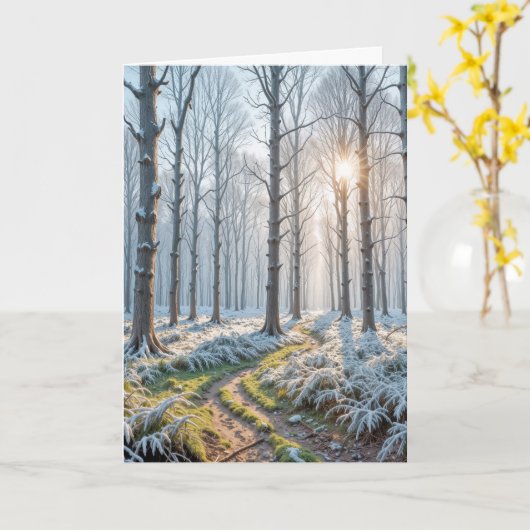 Zonneschijn in Frosty Forest Kaart (Gele Bloem)