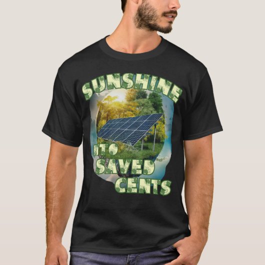 ZONNESCHIJN IN GEREDDE CENTEN zonne-energie T-shirt (Voorkant)