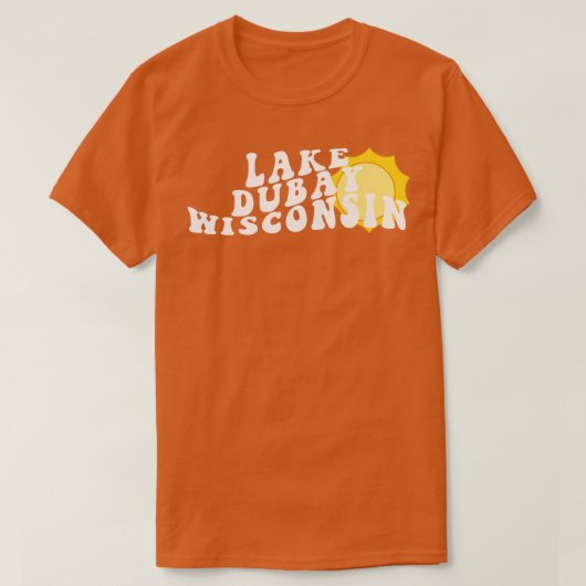 Zonneschijn in Lake Dubay Wisconsin Retro Wavy jar T-shirt (Design voorkant)