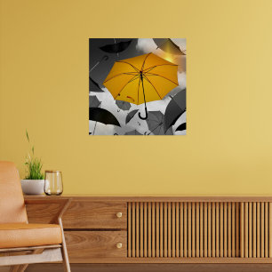 Zonneschijn is op komst, paraplu lawine, poster