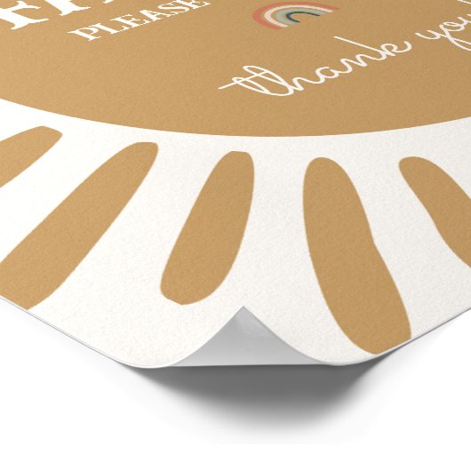 zonneschijn kaarten en geschenken feest teken poster (Hoek)