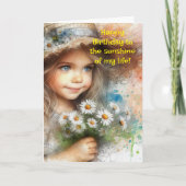 ZONNESCHIJN KLEINDOCHTER VERJAARDAG KAART (Voorkant)