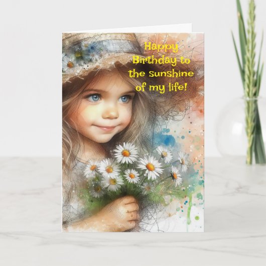 ZONNESCHIJN KLEINDOCHTER VERJAARDAG KAART (Voorkant)