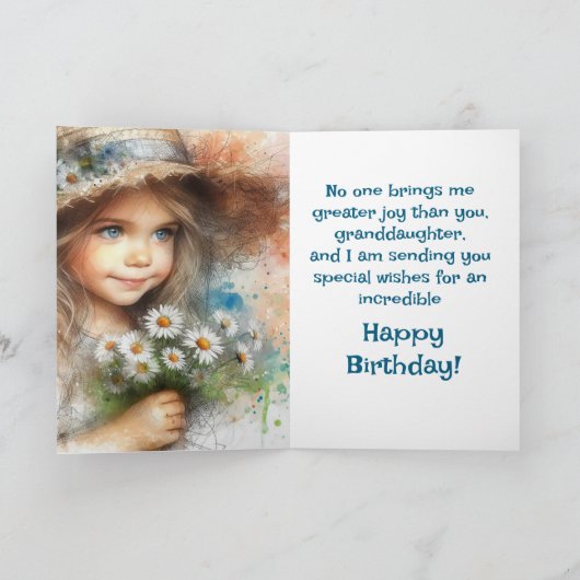 ZONNESCHIJN KLEINDOCHTER VERJAARDAG KAART (Binnen)