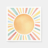 Zonneschijn Kleurrijke Zomerzon Servet (Voorkant)