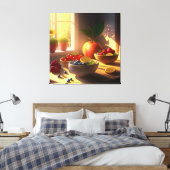 Zonneschijn kom van fruit en bloemen 12 canvas afdruk (Insitu (Slaapkamer))