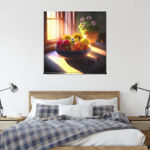 Zonneschijn kom van fruit en bloemen 1 canvas afdruk (Insitu (Slaapkamer))
