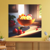 Zonneschijn kom van fruit en bloemen 4 canvas afdruk (Insitu (Woonkamer))