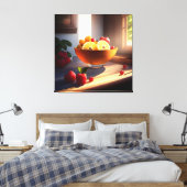 Zonneschijn kom van fruit en bloemen 4 canvas afdruk (Insitu (Slaapkamer))