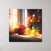Zonneschijn kom van fruit en bloemen 8 canvas afdruk (Voorkant)