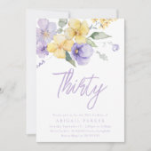 Zonneschijn & Lavendel Bloemen 30e Verjaardagsfees Kaart (Voorkant)