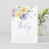 Zonneschijn & Lavendel Bloemen 30e Verjaardagsfees Kaart (Staand voorkant)