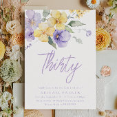 Zonneschijn & Lavendel Bloemen 30e Verjaardagsfees Kaart