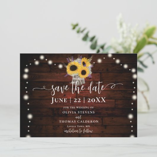 Zonneschijn Lavendel Tarwe Schuur Bruiloft Save The Date (Staand voorkant)