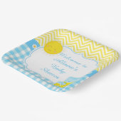 Zonneschijn & limonade blauw & geel papieren bordje (Gebogen)