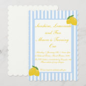 Zonneschijn, limonade en Leuk 1e Verjaardag Uitnod Kaart (Voorkant / Achterkant)