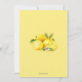 Zonneschijn limonade, Lemon 1e verjaardag uitnodig Kaart (Achterkant)