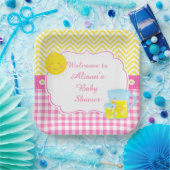 Zonneschijn & limonade roze & geel papieren bordje (Feest)