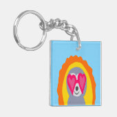 Zonneschijn Luiaard met Zonnebril Sleutelhanger (Voorkant Links)