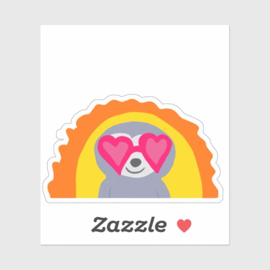 Zonneschijn Luiaard met Zonnebril Sticker (Vel)