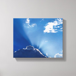 Zonneschijn Muurkunst Blauwe Lucht Minimalistische Canvas Afdruk