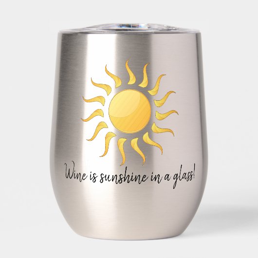 Zonneschijn Ontwerp Thermische Wijn Tumbler (Voorkant)