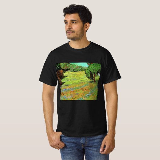 Zonneschijn op het gazon in een openbaar park van t-shirt (Voorkant volledig)