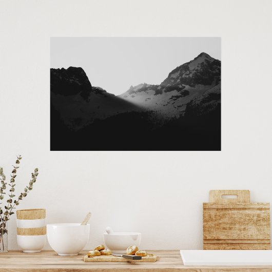 Zonneschijn over de bergen poster (Keuken)