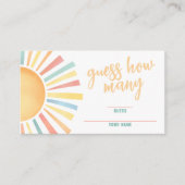 Zonneschijn Raad eens hoeveel Boho Sun Baby shower Informatiekaartje (Voorkant)