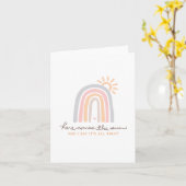 Zonneschijn & Regenbogen Aanmoediging Groet Kaart (Gele Bloem)