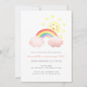 Zonneschijn & Regenboog Meisje 1e Verjaardagsfeest Kaart (Voorkant)