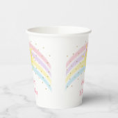 Zonneschijn Regenboog Roze Goud Verjaardag Papieren Bekers (Links)