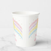 Zonneschijn Regenboog Roze Goud Verjaardag Papieren Bekers (Rechts)