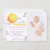 Zonneschijn Regenboog Verjaardag Foto uitnodiging (Voorkant)