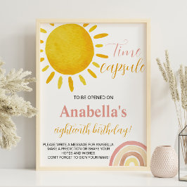 Zonneschijn Regenboog Verjaardag Tijd Capsule teke Poster