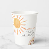 Zonneschijn Regenboogtocht Rond de Zon 1e Verjaard Papieren Bekers (Achterkant)