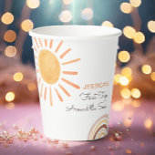 Zonneschijn Regenboogtocht Rond de Zon 1e Verjaard Papieren Bekers